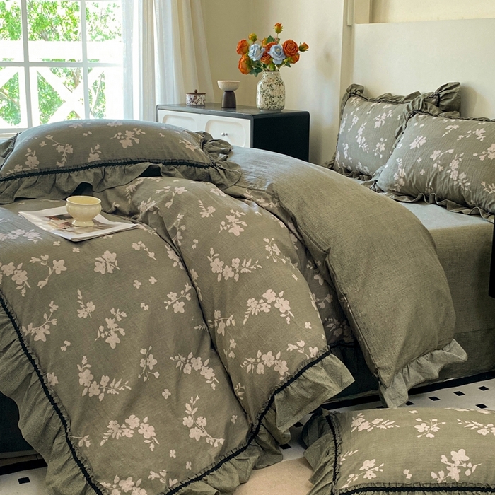 91家纺网 家纺一手货源 找家纺 （总）艺玲家纺 2025新款亲肤舒适复古水洗亚麻四件套