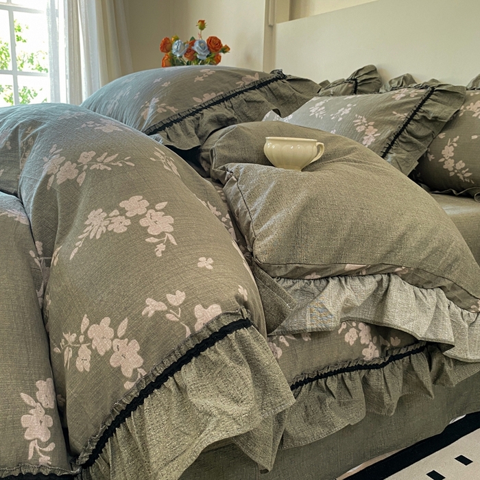 91家纺网 家纺一手货源 找家纺 （总）艺玲家纺 2025新款亲肤舒适复古水洗亚麻四件套