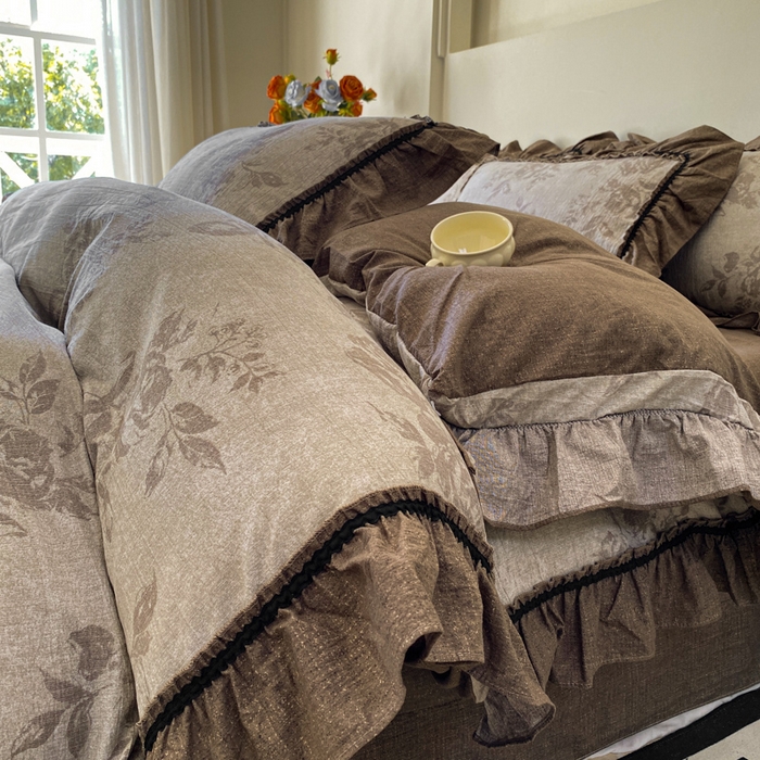 91家纺网 家纺一手货源 找家纺 （总）艺玲家纺 2025新款亲肤舒适复古水洗亚麻四件套