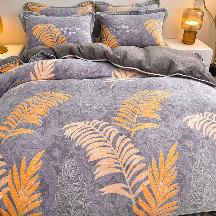 91家纺网 家纺一手货源 找家纺 亿品2025直播爆款9.5斤牛奶绒四件套加厚保暖床裙四件套 墨尔本