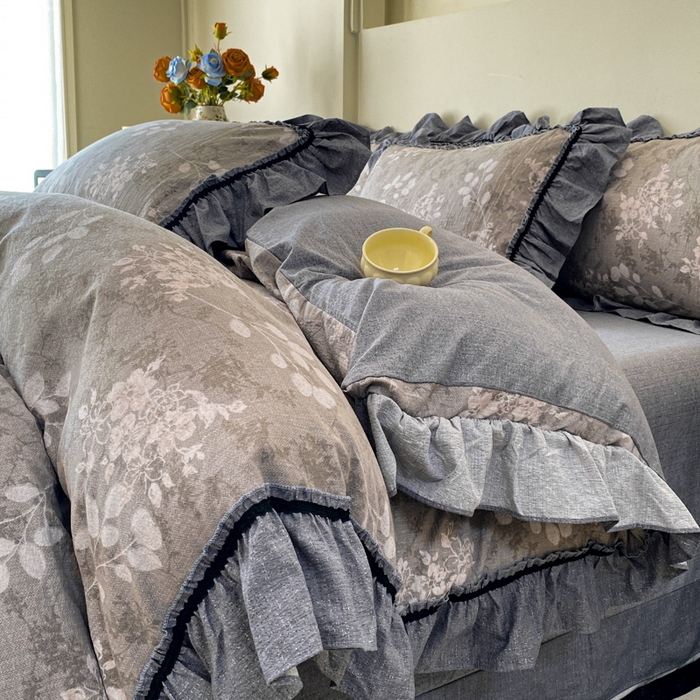 91家纺网 家纺一手货源 找家纺 （总）艺玲家纺 2025新款亲肤舒适复古水洗亚麻四件套