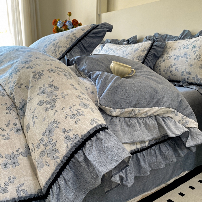 91家纺网 家纺一手货源 找家纺 （总）艺玲家纺 2025新款亲肤舒适复古水洗亚麻四件套