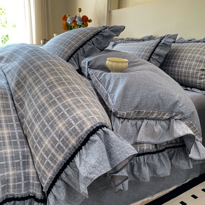 91家纺网 家纺一手货源 找家纺 （总）艺玲家纺 2025新款亲肤舒适复古水洗亚麻四件套