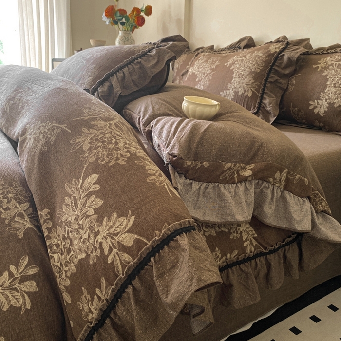 91家纺网 家纺一手货源 找家纺 （总）艺玲家纺 2025新款亲肤舒适复古水洗亚麻四件套