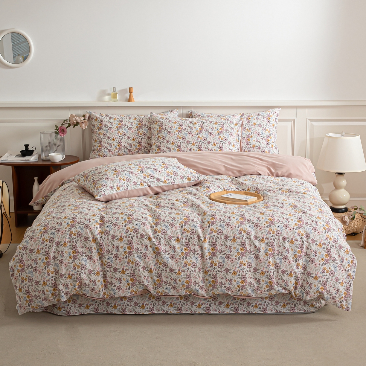 91家纺网 家纺一手货源 找家纺 绫韵家纺 2025秋冬新款印花全棉磨毛冬季加厚纯棉磨毛三件套四件套系列 微微安