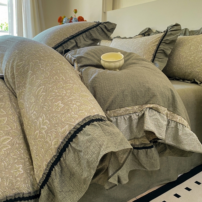 91家纺网 家纺一手货源 找家纺 （总）艺玲家纺 2025新款亲肤舒适复古水洗亚麻四件套