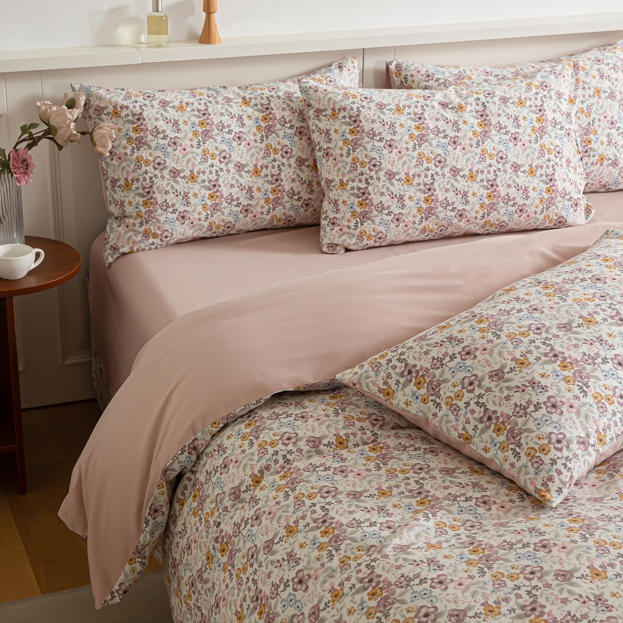 91家纺网 家纺一手货源 找家纺 绫韵家纺 2025秋冬新款印花全棉磨毛冬季加厚纯棉磨毛三件套四件套系列 微微安