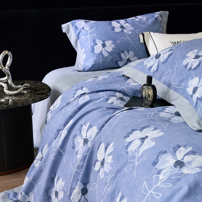 91家纺网 家纺一手货源 找家纺 薏思家纺 2025新款全棉斜纹加厚数码印花-宽边磨毛系列 琼芳玉露