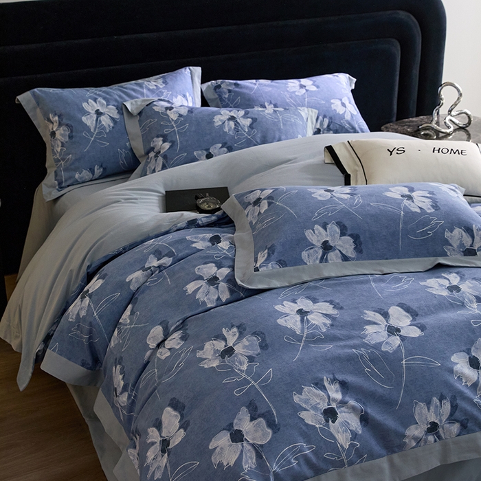 91家纺网 家纺一手货源 找家纺 薏思家纺 2025新款全棉斜纹加厚数码印花-宽边磨毛系列 琼芳玉露