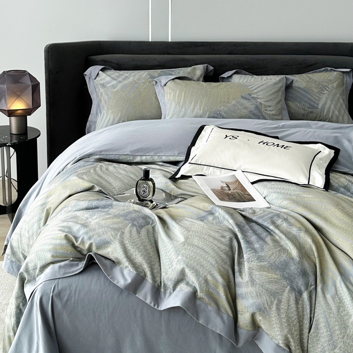 91家纺网 家纺一手货源 找家纺 薏思家纺 2025新款全棉斜纹加厚数码印花-宽边磨毛系列 洛克蓝