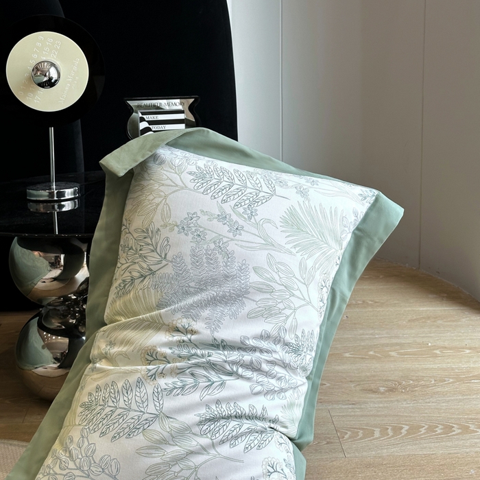 91家纺网 家纺一手货源 找家纺 薏思家纺 2025新款全棉斜纹加厚数码印花-宽边磨毛系列 晨晓-绿