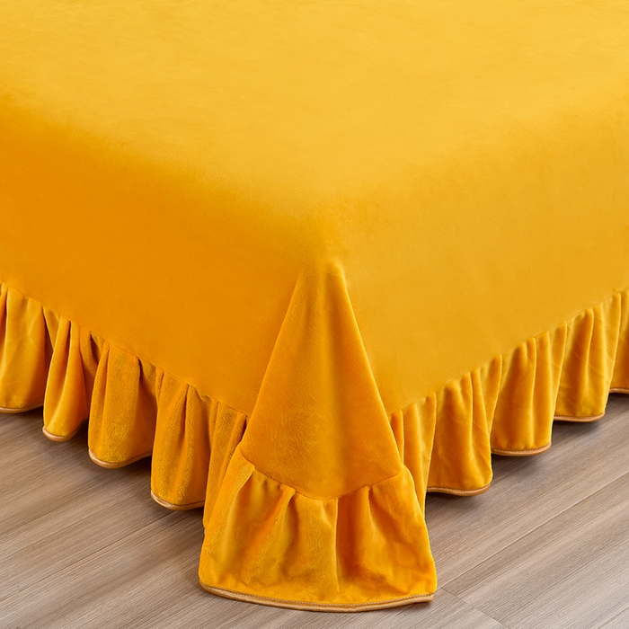 91家纺网 家纺一手货源 找家纺 亿品2025直播爆款9.5斤牛奶绒四件套加厚保暖床裙四件套 风吹麦浪