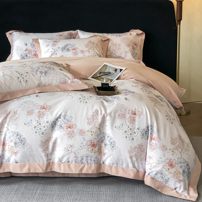 91家纺网 家纺一手货源 找家纺 薏思家纺 2025新款全棉斜纹加厚数码印花-宽边磨毛系列 花舞锦元