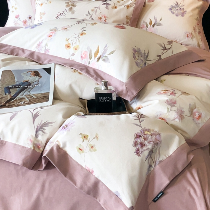 91家纺网 家纺一手货源 找家纺 薏思家纺 2025新款全棉斜纹加厚数码印花-宽边磨毛系列 初茅米