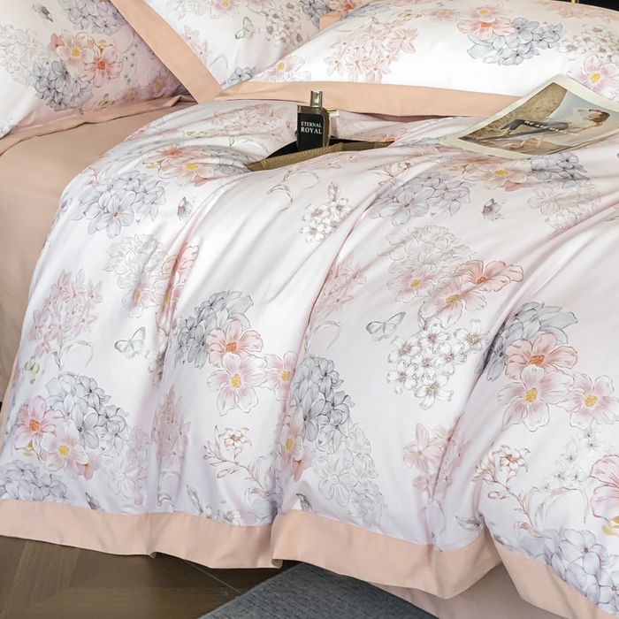 91家纺网 家纺一手货源 找家纺 薏思家纺 2025新款全棉斜纹加厚数码印花-宽边磨毛系列 花舞锦元