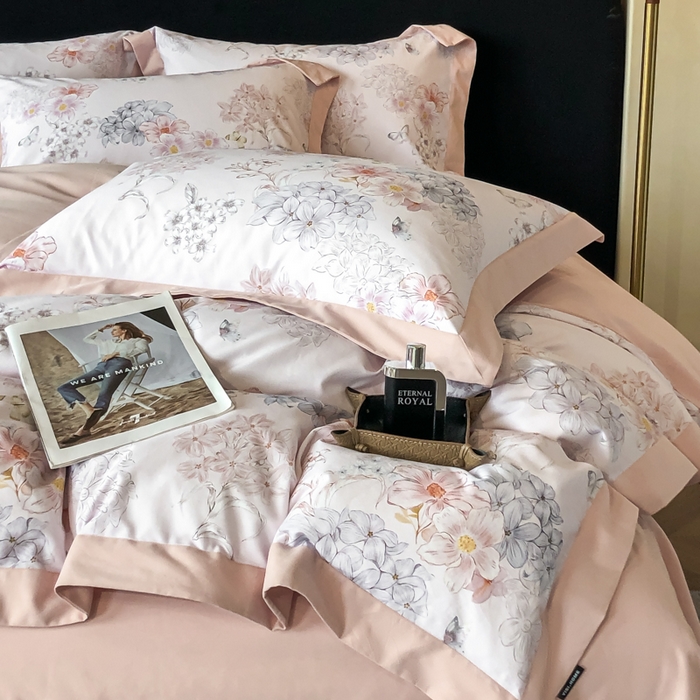 91家纺网 家纺一手货源 找家纺 薏思家纺 2025新款全棉斜纹加厚数码印花-宽边磨毛系列 花舞锦元