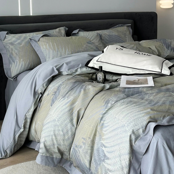 91家纺网 家纺一手货源 找家纺 薏思家纺 2025新款全棉斜纹加厚数码印花-宽边磨毛系列 洛克蓝