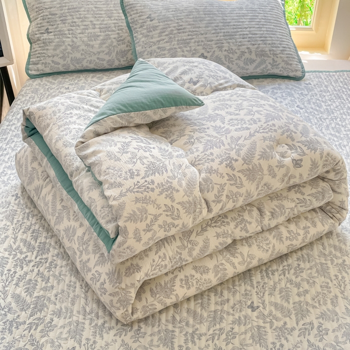 91家纺网 家纺一手货源 找家纺 老帅的工厂店 2025新款7A抗菌床盖加厚被芯云感春秋冬被子被芯四件套系列（有买家秀） 莫尼绿