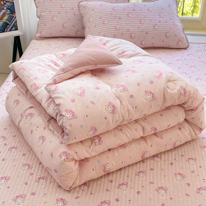 91家纺网 家纺一手货源 找家纺 老帅的工厂店 2025新款7A抗菌床盖加厚被芯云感春秋冬被子被芯四件套系列（有买家秀） 甜心兔