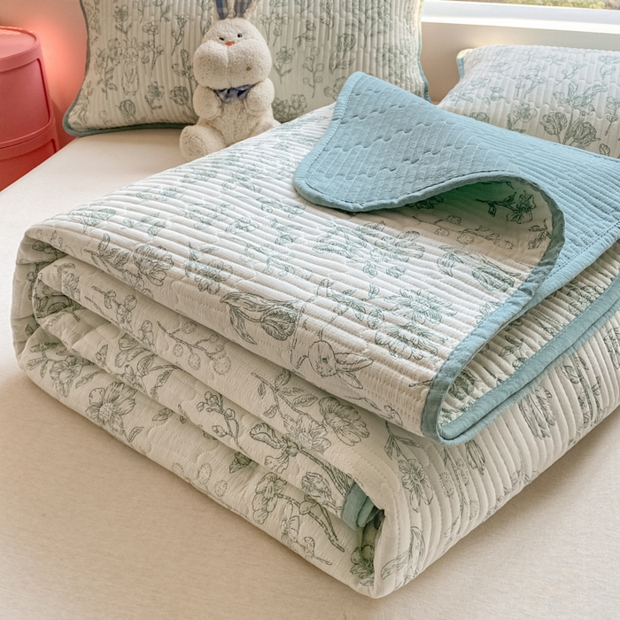 91家纺网 家纺一手货源 找家纺 老帅的工厂店 2025新款7A抗菌床盖加厚被芯云感春秋冬被子被芯四件套系列（有买家秀） 花开漫漫