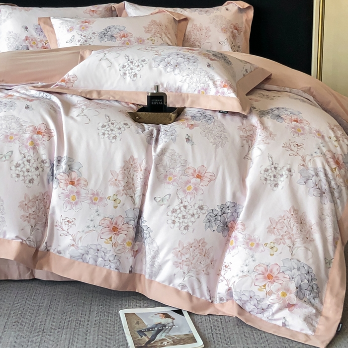 91家纺网 家纺一手货源 找家纺 薏思家纺 2025新款全棉斜纹加厚数码印花-宽边磨毛系列 花舞锦元