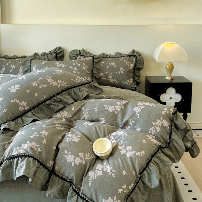 91家纺网 家纺一手货源 找家纺 艺玲家纺 2025新款亲肤舒适复古水洗亚麻四件套 扶苏