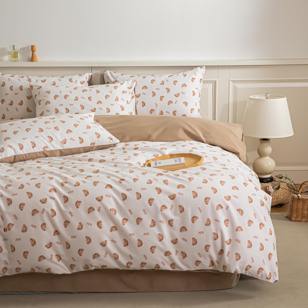 91家纺网 家纺一手货源 找家纺 绫韵家纺 2025秋冬新款印花全棉磨毛冬季加厚纯棉磨毛三件套四件套系列 维尼