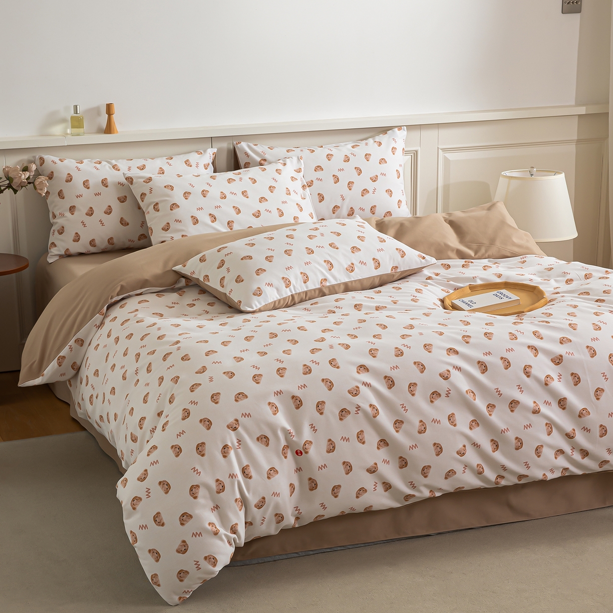 91家纺网 家纺一手货源 找家纺 绫韵家纺 2025秋冬新款印花全棉磨毛冬季加厚纯棉磨毛三件套四件套系列 维尼