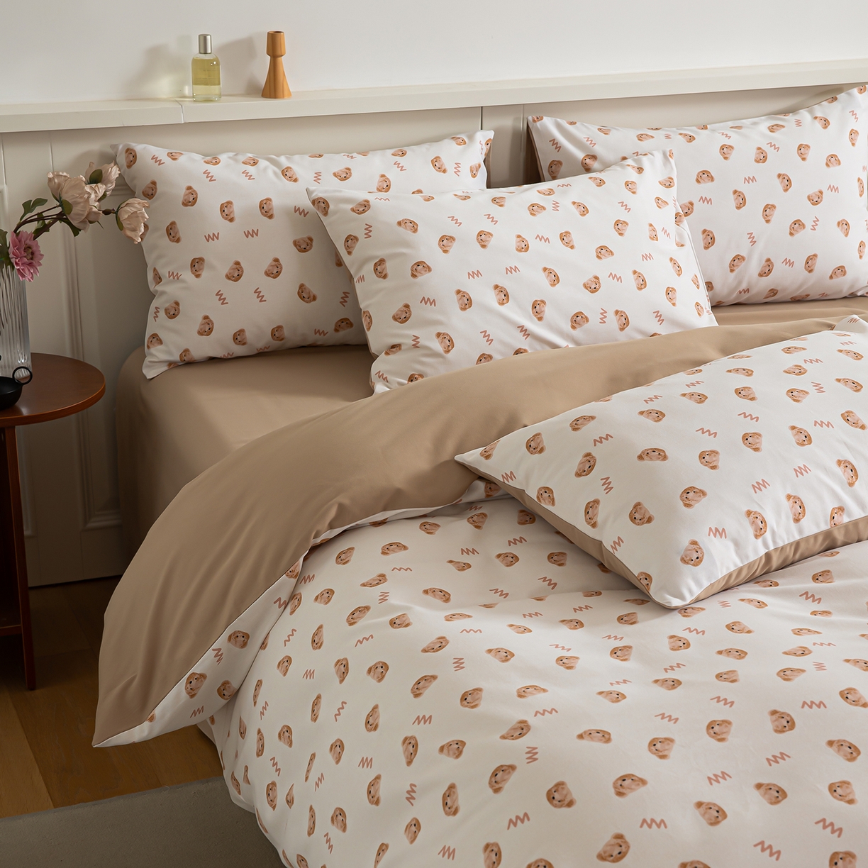 91家纺网 家纺一手货源 找家纺 绫韵家纺 2025秋冬新款印花全棉磨毛冬季加厚纯棉磨毛三件套四件套系列 维尼