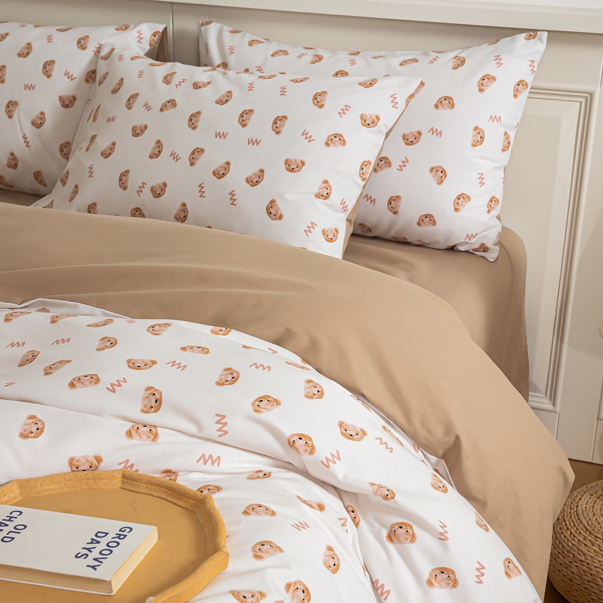 91家纺网 家纺一手货源 找家纺 绫韵家纺 2025秋冬新款印花全棉磨毛冬季加厚纯棉磨毛三件套四件套系列 维尼