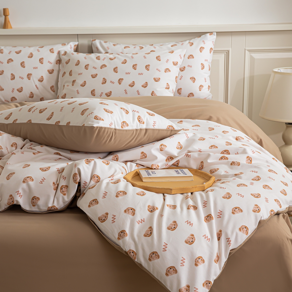 91家纺网 家纺一手货源 找家纺 绫韵家纺 2025秋冬新款印花全棉磨毛冬季加厚纯棉磨毛三件套四件套系列 维尼