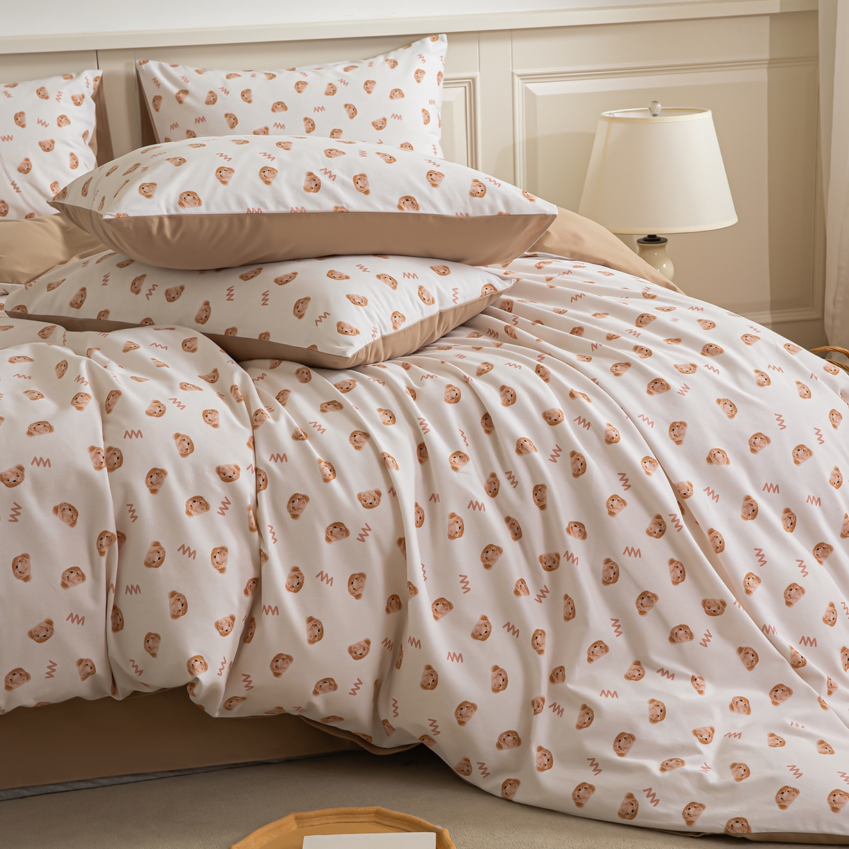 91家纺网 家纺一手货源 找家纺 绫韵家纺 2025秋冬新款印花全棉磨毛冬季加厚纯棉磨毛三件套四件套系列 维尼