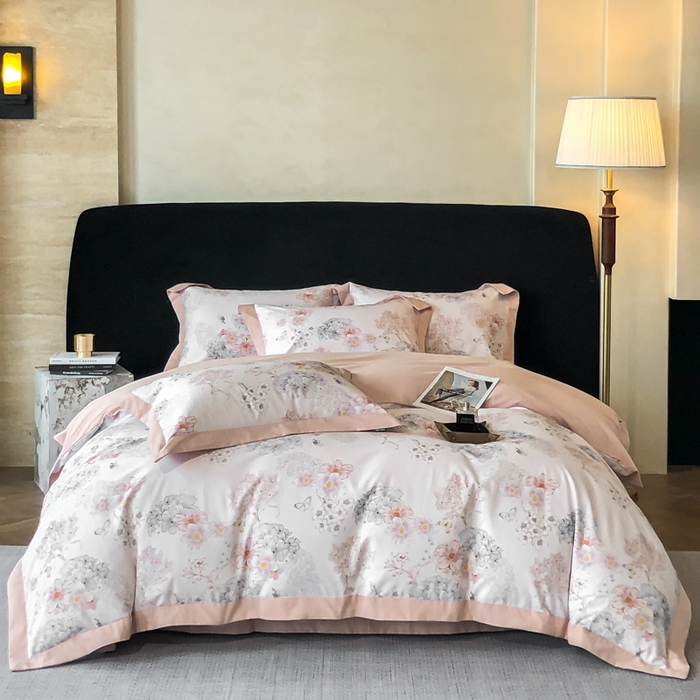 91家纺网 家纺一手货源 找家纺 薏思家纺 2025新款全棉斜纹加厚数码印花-宽边磨毛系列 花舞锦元