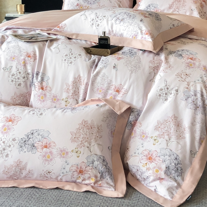 91家纺网 家纺一手货源 找家纺 薏思家纺 2025新款全棉斜纹加厚数码印花-宽边磨毛系列 花舞锦元