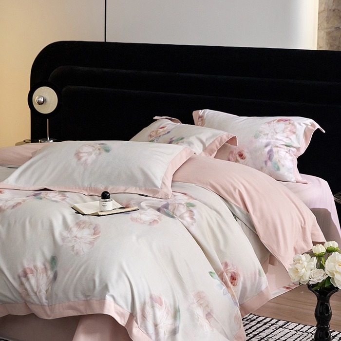 91家纺网 家纺一手货源 找家纺 薏思家纺 2025新款全棉斜纹加厚数码印花-宽边磨毛系列 静娴-绿