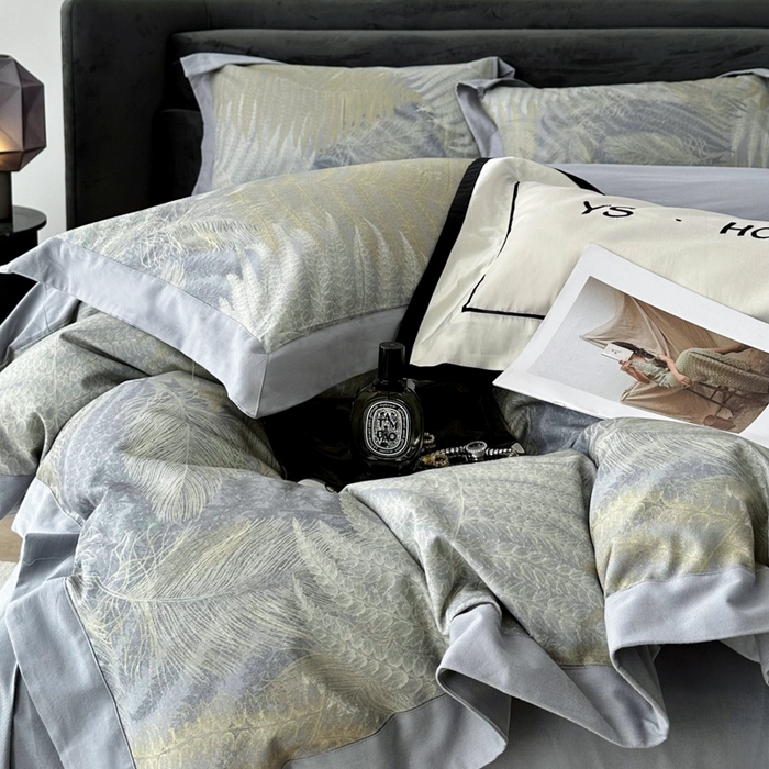 91家纺网 家纺一手货源 找家纺 薏思家纺 2025新款全棉斜纹加厚数码印花-宽边磨毛系列 洛克蓝