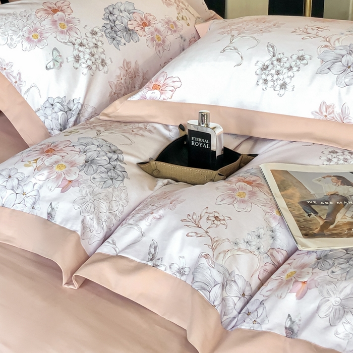 91家纺网 家纺一手货源 找家纺 薏思家纺 2025新款全棉斜纹加厚数码印花-宽边磨毛系列 花舞锦元