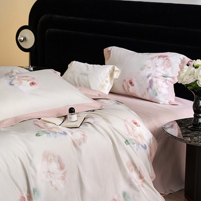 91家纺网 家纺一手货源 找家纺 薏思家纺 2025新款全棉斜纹加厚数码印花-宽边磨毛系列 静娴-绿