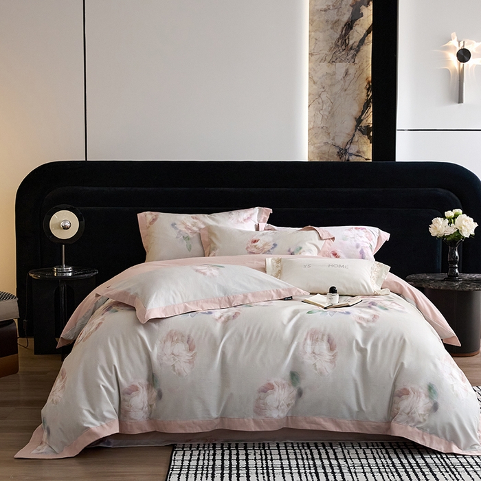 91家纺网 家纺一手货源 找家纺 薏思家纺 2025新款全棉斜纹加厚数码印花-宽边磨毛系列 静娴-绿