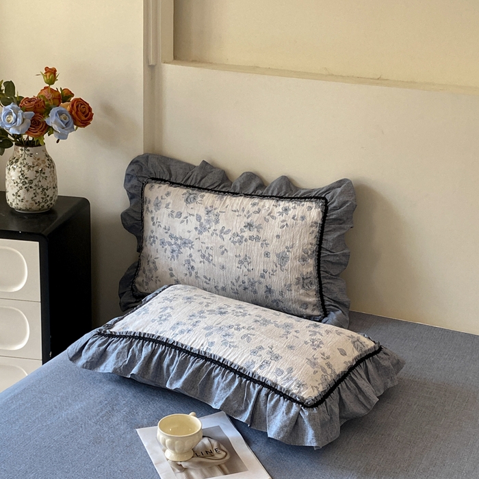 91家纺网 家纺一手货源 找家纺 艺玲家纺 2025新款亲肤舒适复古水洗亚麻四件套 青瓷岁月