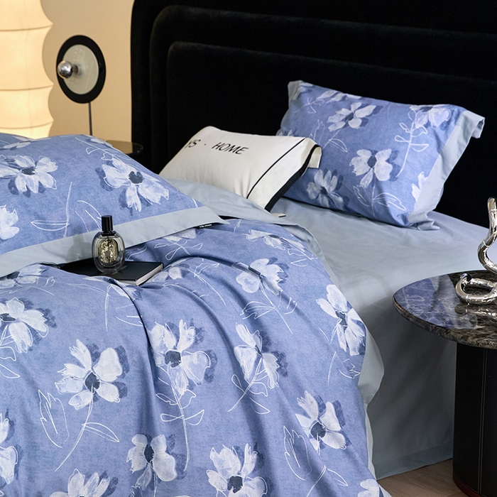 91家纺网 家纺一手货源 找家纺 薏思家纺 2025新款全棉斜纹加厚数码印花-宽边磨毛系列 琼芳玉露