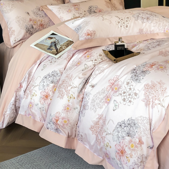 91家纺网 家纺一手货源 找家纺 薏思家纺 2025新款全棉斜纹加厚数码印花-宽边磨毛系列 花舞锦元