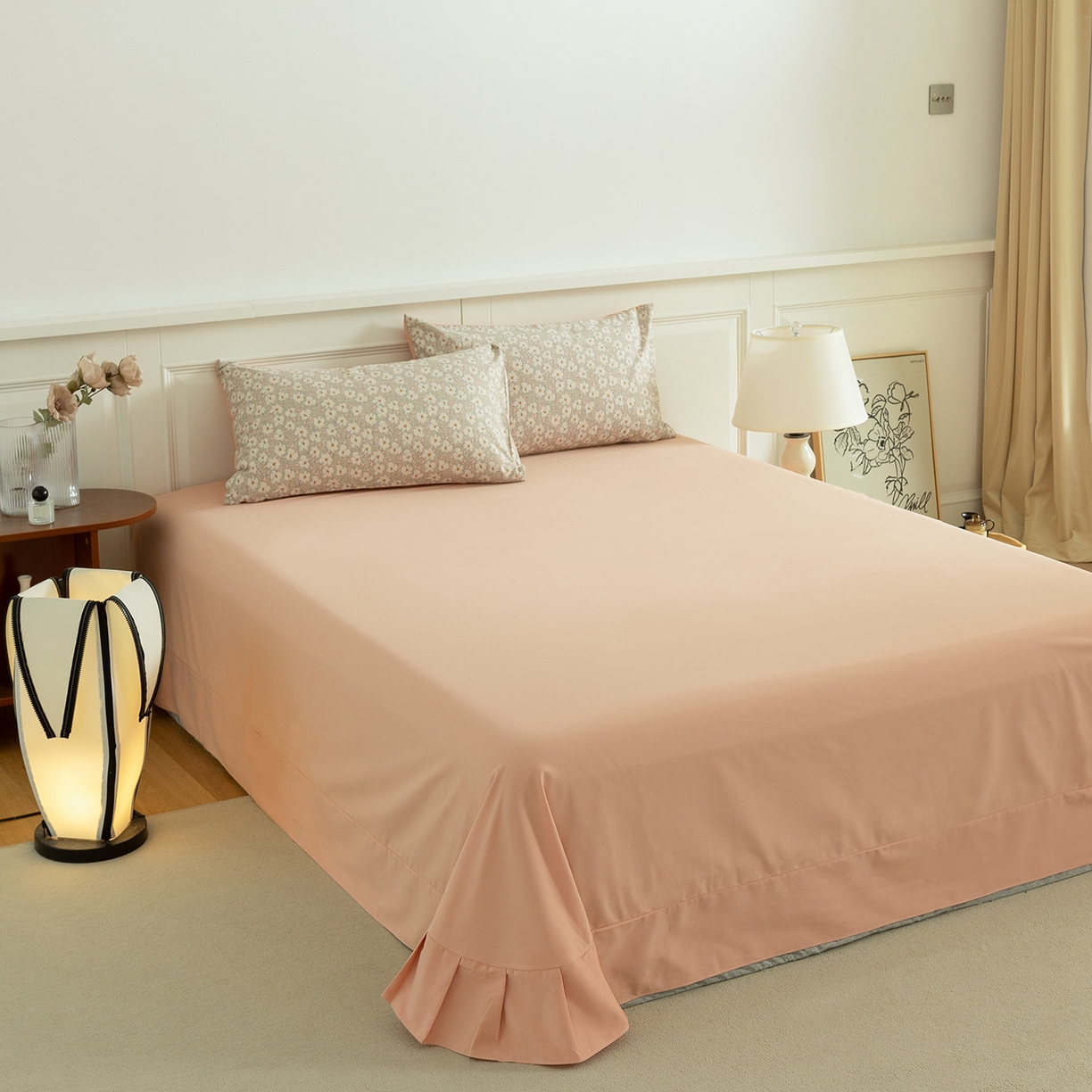 91家纺网 家纺一手货源 找家纺 绫韵家纺 2025秋冬新款印花全棉磨毛冬季加厚纯棉磨毛三件套四件套系列 言依咖