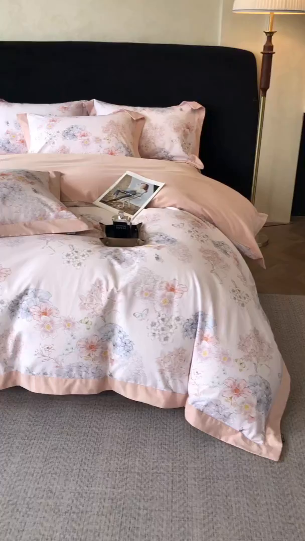 91家纺网 家纺一手货源 找家纺 薏思家纺 2025新款全棉斜纹加厚数码印花-宽边磨毛系列 花舞锦元