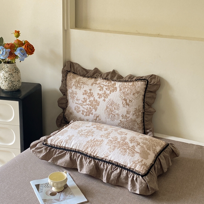 91家纺网 家纺一手货源 找家纺 艺玲家纺 2025新款亲肤舒适复古水洗亚麻四件套 陌上花开