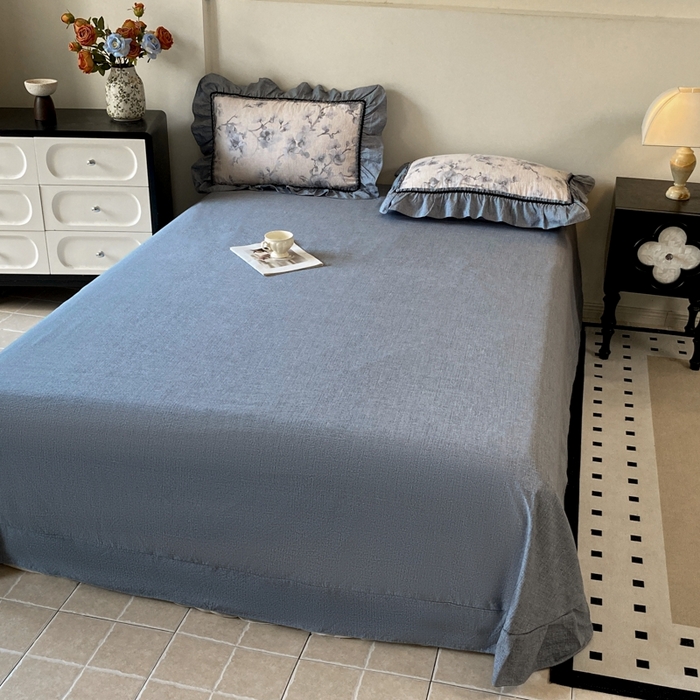 91家纺网 家纺一手货源 找家纺 艺玲家纺 2025新款亲肤舒适复古水洗亚麻四件套 南城旧梦