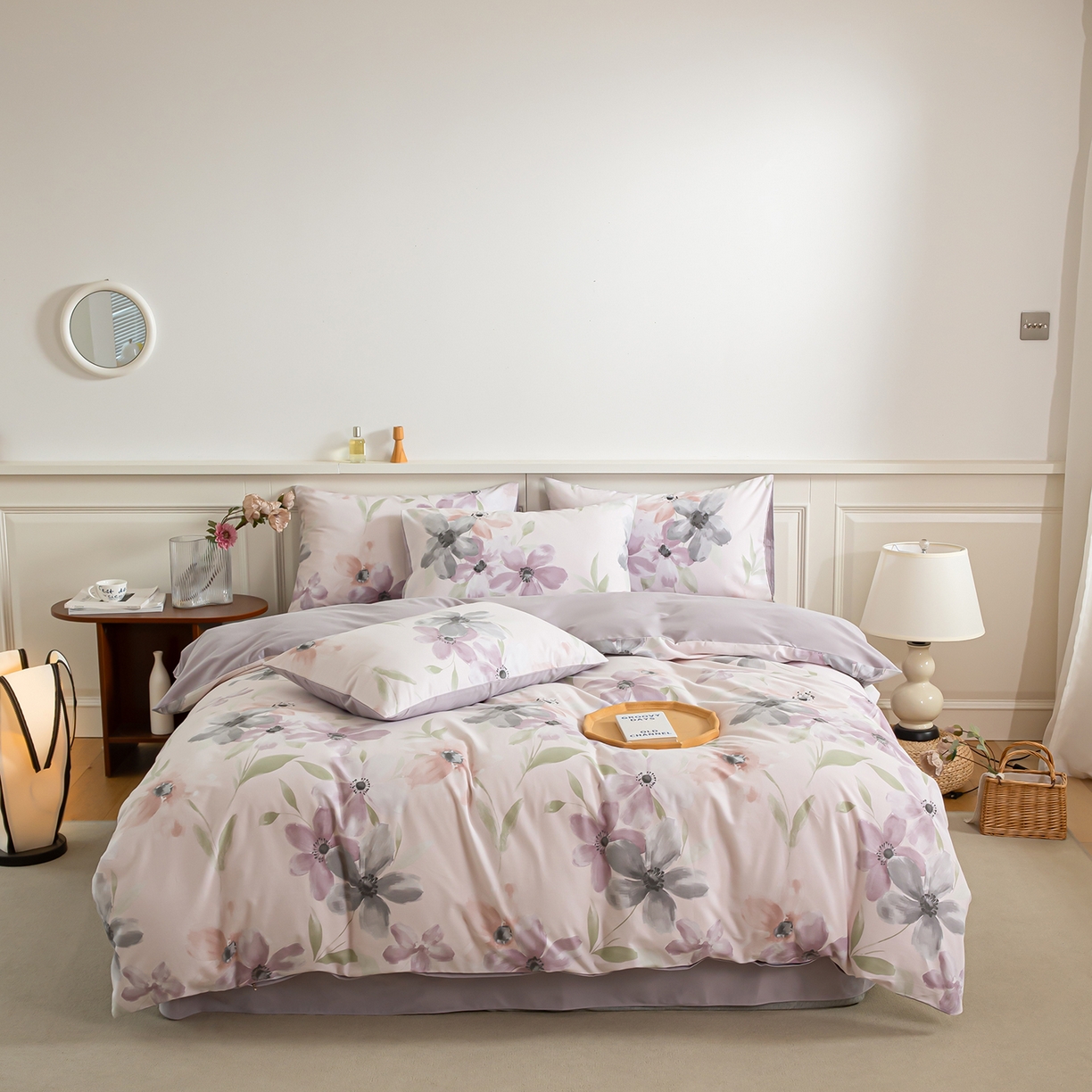 91家纺网 家纺一手货源 找家纺 绫韵家纺 2025秋冬新款印花全棉磨毛冬季加厚纯棉磨毛三件套四件套系列 叶颜