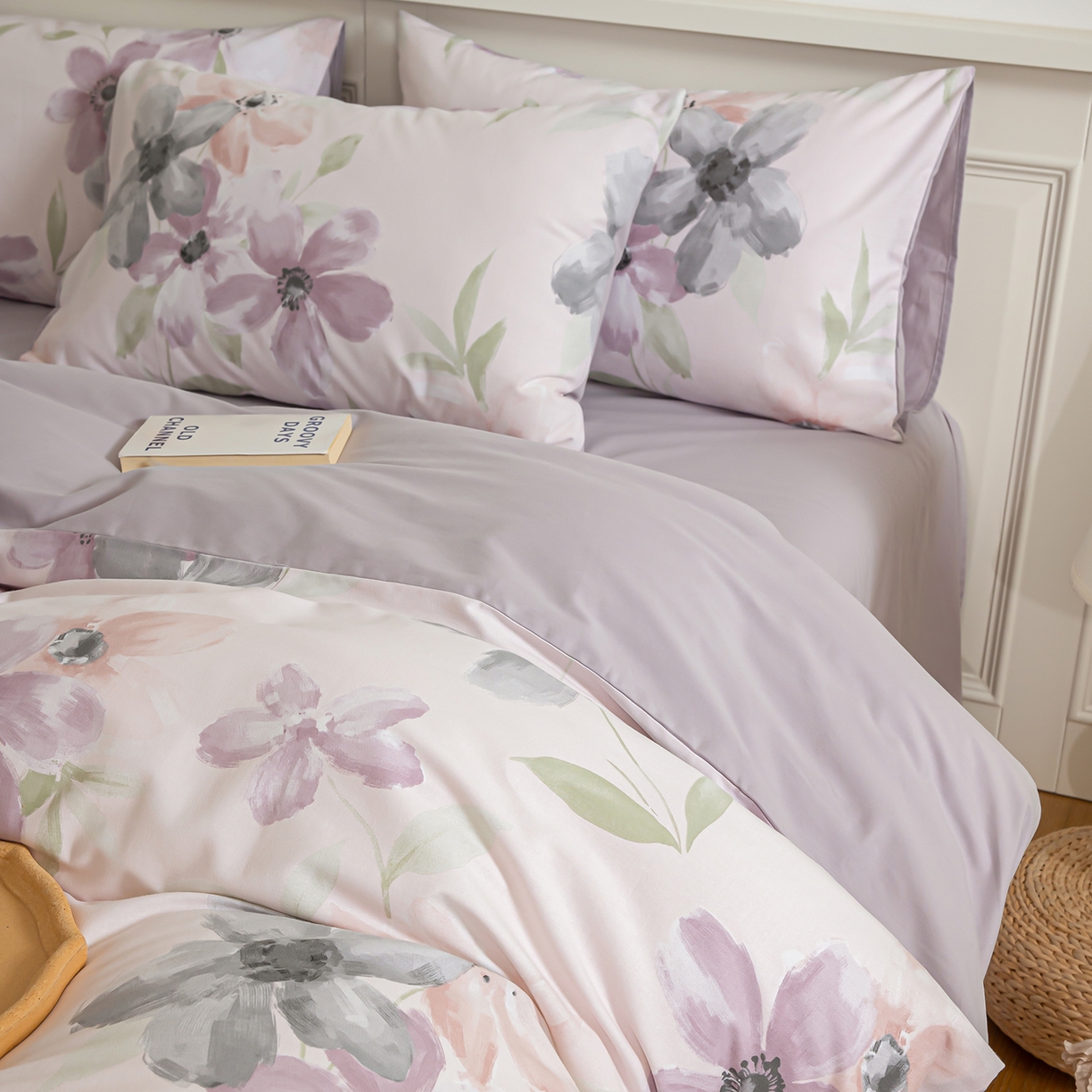 91家纺网 家纺一手货源 找家纺 绫韵家纺 2025秋冬新款印花全棉磨毛冬季加厚纯棉磨毛三件套四件套系列 叶颜