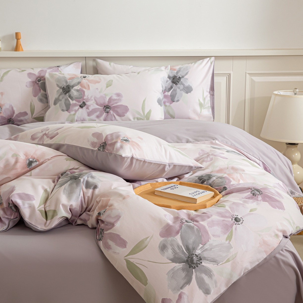 91家纺网 家纺一手货源 找家纺 绫韵家纺 2025秋冬新款印花全棉磨毛冬季加厚纯棉磨毛三件套四件套系列 叶颜