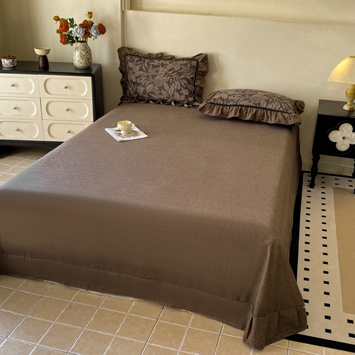 91家纺网 家纺一手货源 找家纺 艺玲家纺 2025新款亲肤舒适复古水洗亚麻四件套 佩利斯